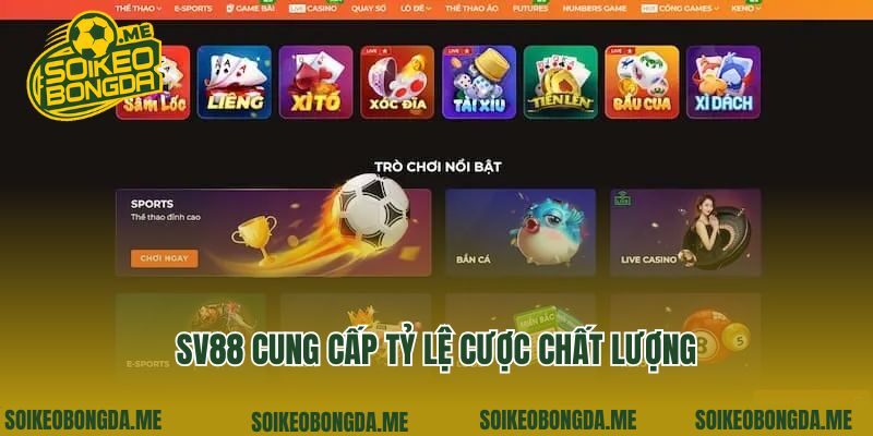 Sv88 cung cấp tỷ lệ cược chất lượng